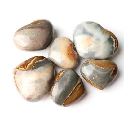 China China Healing Stones Stone High Quality Natural Jasper Heart Quartz Crystal Crafts Full Color Ocean for sale