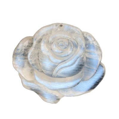 China China Wholesale Natural Hand Carved Folk Crafts Crystal Moonstone Flower Pendants Healing Gift for sale