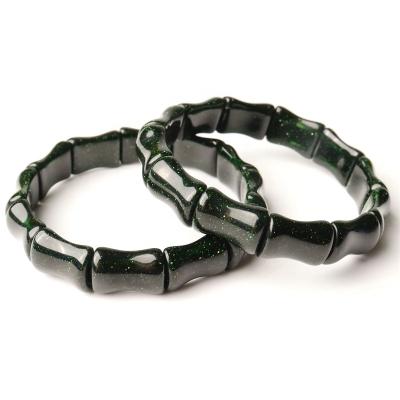 China Wholesale China Green Sandstone Crystal Bangle Bamboo Shaped Crystal Bracelets For Women for sale