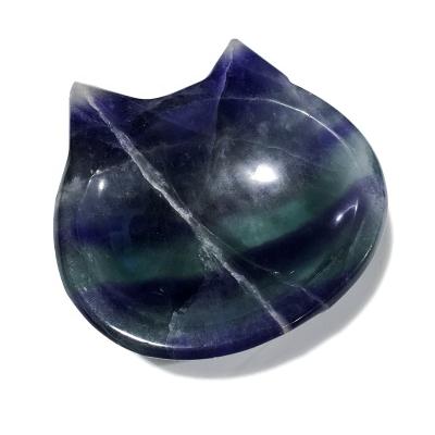 China Wholesale China folk healing cat ear fluorite crystal craft bowl for home decoration for sale