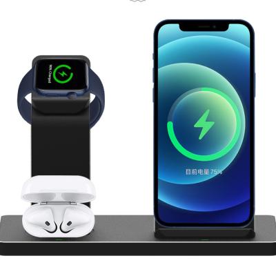 China Mobile Phone 3 in 1 Wireless Mobile Charger for Apple Android Cell Phone Headset Watch Multifunctional 15W Wireless Fast Charging for sale