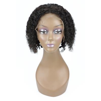 China Can be changed the design to any texture as you like 8 inch virgin hair short wavy deep wave Jerry 100% curly lace front bob cut wigs for american black women forafrican for sale