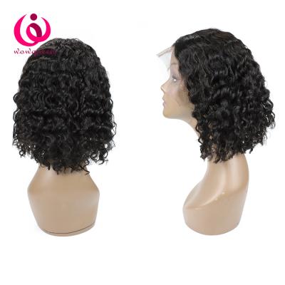 China Can be changed the design to any texture as you like 100% cuticle aligned virgin hair deep wave, curly curly short13x4 lace lead frontal wigs for african american black women for sale