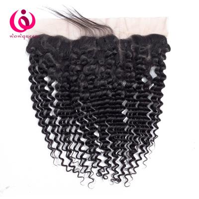 China Can be changed the design to any texture as you like Henan wowqueen Wholesale Price 100% Pre Plucked Brazilian Human Virgin Hair Cheap Ear To Ear 13x4 Swiss Lace Hair Frontal Lines for sale