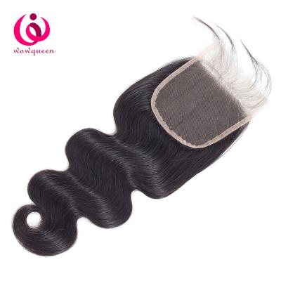 China Can be changed the design to any texture as you like Wholesale Hot Sale 100% Unprocessed Brazilian Virgin Hair Top Quality Unprocessed Virgin Hair Cheap 4*4 Lace Closure With baby hair for sale