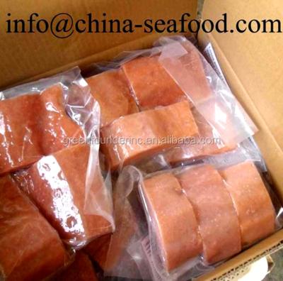 China Dhina HACCP MSC FROZEN Salmon Frozen Fish Seafood Fillets Cube Tender for sale