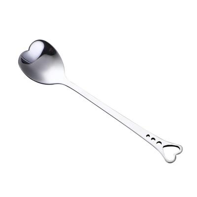 China Viable Hot Sale Dessert Sugar Stirring Spoons Teaspoon Dinnerware Stainless Steel Heart Shape Teaspoon Kitchen Accessories for sale