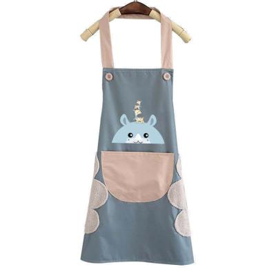 China Sustainable Kitchen Cooking Housework LOGO Waterproof Fashion Workwear And Oil-proof Hand-wiping Apron for sale