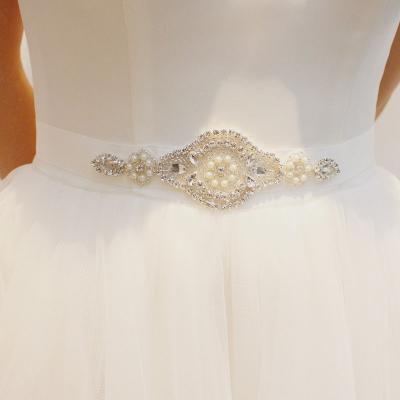 China SLBRIDAL Polyester Wedding Bridesmaids Sash Ribbon Sash Women Evening Prom Dress Crystal Wedding Belt Satin Rhinestone Accessories for sale