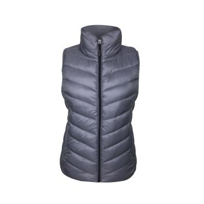 China Gray Winter Windproof Women Invest Sleeveless Plus Size Coats Casual Fashion Cotton Warm Vest for sale