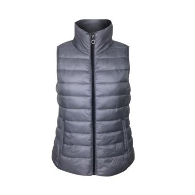 China Dark Blue Winter Windproof Women Invest Sleeveless Plus Size Coats Casual Fashion Cotton Warm Vest for sale