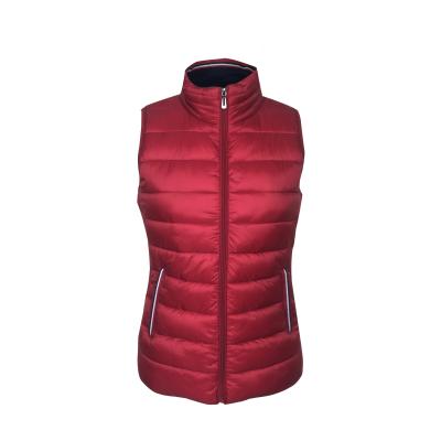 China Windproof Gold Red Winter Women Vest Sleeveless Plus Size Coats Casual Fashion Cotton Warm Vest for sale