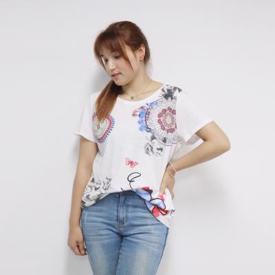 China White Women QUICK DRY T Shirts Flowers Shorts Sheaths Oversized T Shirt Women Plus Size Casual T Shirt for sale