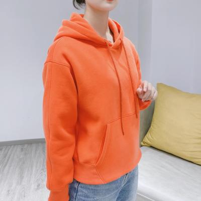 China New Viable Plus Size Streetwear Hoodie Women Autumn Winter Cotton Casual High Quality Fashion Oversized Girl Orange Hoodies Long Sleeve for sale