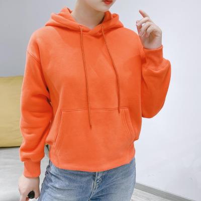 China Viable plus girl oversized orange hoodies high quality casual fashion Autumn Winter Cotton women hoodie long size streetwear for sale