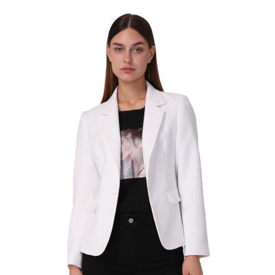 China Breathable Black Women Blazer Jacket Women Suits White Womens Office Wears Beige Dark Blue Business Ladies for sale