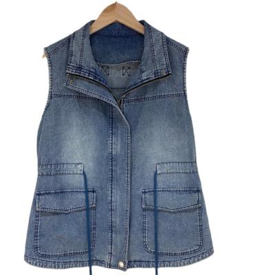 China Breathable Denim Jacket Hot Selling Woman Coat Jacket Fashion Sleeveless Women for sale