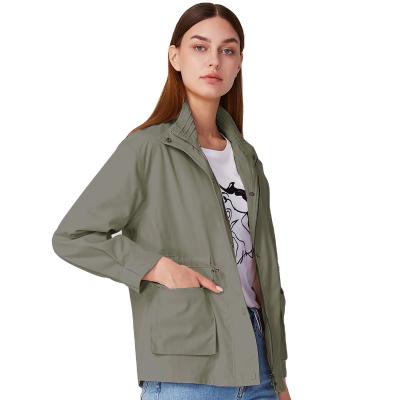 China QUICK DRY Women's Jackets Fashion Polyester Jacket Women's Coats Casual Long Sleeve Dark Blue Purple Green White for sale