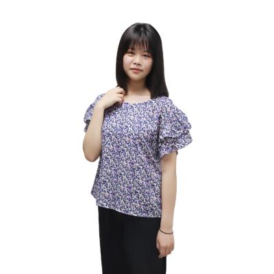 China Plus Size Women's Clothing Wholesale Price Fine Elegant Women Breathable Short Sleeve Blouse For Lady Casual for sale