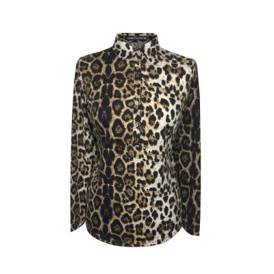 China Breathable Spring Long Sleeve Leopard Print Women Blouse Shirt Fashion Floral Fall Winter Women Tops Plus Size Women Clothing for sale