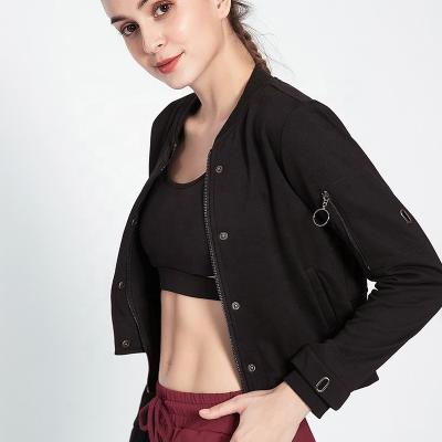 China Best Selling Zippered Casual Breathable Solid Solid Workout Fitness Wear For Women Gym Jacket Sport Compression Clothing Manufacturer for sale