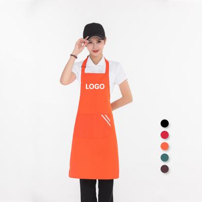 China Wholesale SANITARY Custom Design OEM Logo Women Men Kitchen Plain Personalized Aprons With Empty Chef Custom Logo for sale