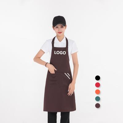 China Custom OEM Logo Wholesale Recycled Korean Style Polyester Cotton SANITARY Restaurant Kitchen Cooking Aprons for sale