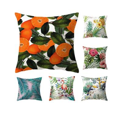 China Viable Tropical Border Nordic Tropical Plant Digital Printing Flower Sofa Pillow Cushion Cover INS Plant Pillow Cover for sale