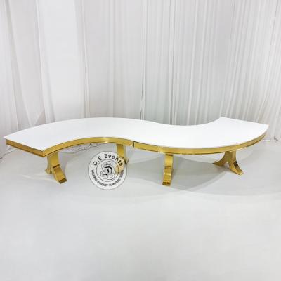 China (Other) Good Quality Adjustable Gold Stainless Steel With Latest Design MDF Half Moon Whiteboard For Events for sale