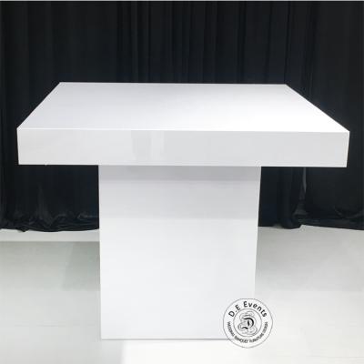 China (Other) adjustable popular white acrylic table dining hotel table with pvc used wedding table for sale for sale