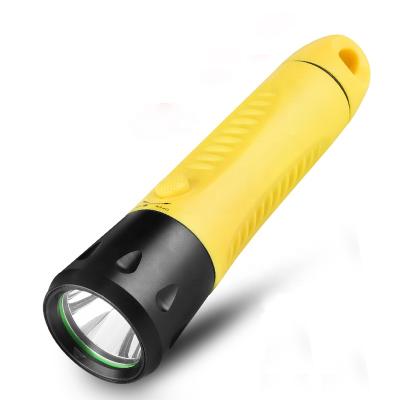 China Emergency Multifunctional Diving Torch Big Size ABS+ Two Color Aluminum Flashlight Orange And Yellow for sale