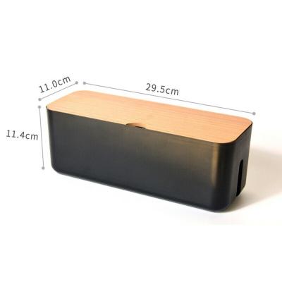 China 2021 Lid Wire Storage Box Security Cable Storage Box Home Room Container Wooden Cable Management Box for sale