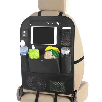 China 2021 Oxford Cloth Hanging Trunk Organizer USB Car Storage Bag Organizer Seat Storage Bag Rechargeable Seat Backseat Storage Bag for sale