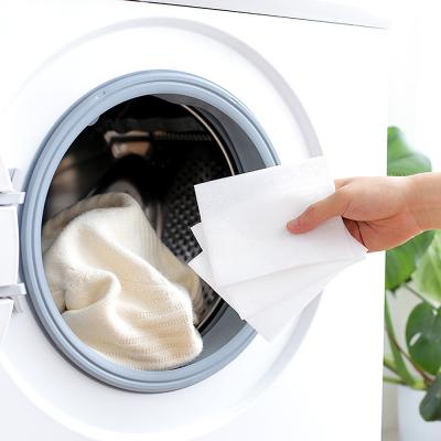 China Sustainable Fabric Dye Washing Machine Use Mixed Proof Color Absorption Dye Sheet Dyed Fabric Laundry Papers Anti Color Grabber Fabric for sale