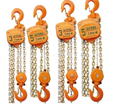 China Construction site lifter 1ton, 2ton, 3 ton VITAL Manual Chain Hoist Block and 5 ton VT Block Chain Pulley Chain Block for sale