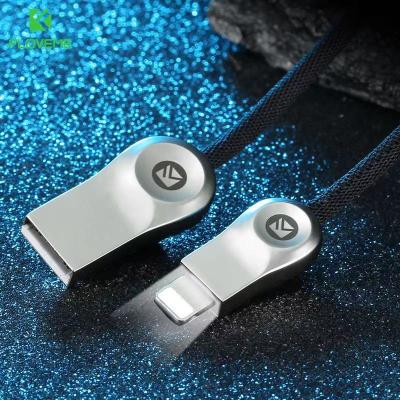 China IOS Suitable For Lightning Nylon Light Data Cable 2.1A 1m Zinc Alloy Charging Line for sale