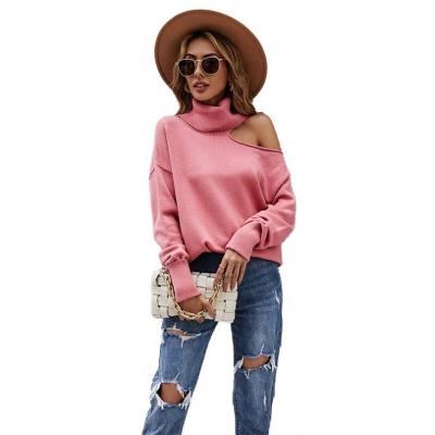 China Wholesale Knitted Turtle Neck Anti-wrinkle V-Neck Solid Color Knit Sweater for sale