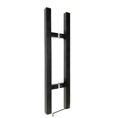 China Modern Furniture Sliding Pull Entrance Door Handle 304 Hardware Black Square Type Long Door Handle For Glass Door for sale