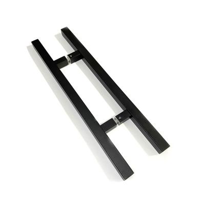 China China High Quality Suppliers Classic Black Door Handles Square Types 304 Stainless Steel Glass Door Handles for sale