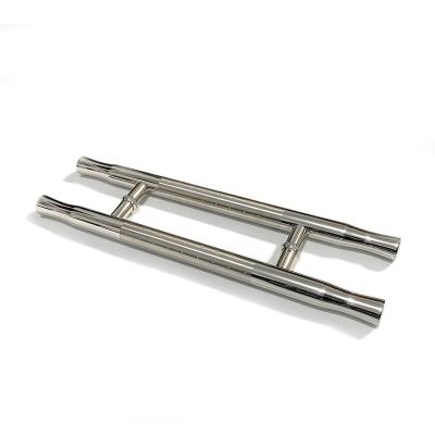 China SS304 Central Star Point Sanding Exterior Door Handles Stainless Steel Round Tube Glass Door Handles for sale