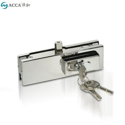 China Stainless Steel Frameless Glass Door hardware Patch fitting Glass Door Lock Patch Lock for sale