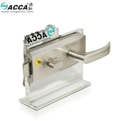 中国 Frameless Sliding Commercial Door Lock Aluminum Lever Door Handle Lock Glass Lock 販売のため