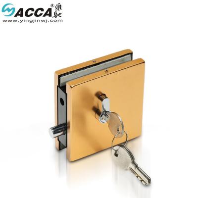 China Square Shape Double Glass Door Patch Fitting Center Patch Lock for sale