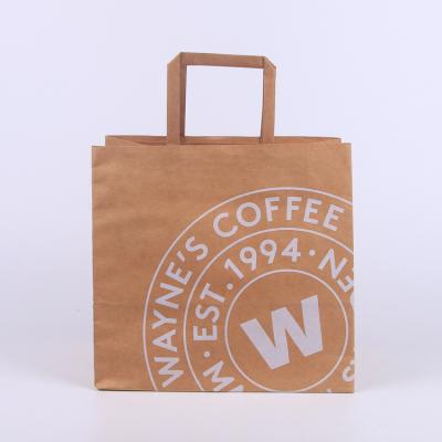 China Handmade Custom Tea Coffee Milk Coffee Bakery Stain Materials Food Beverage Paper Bag Recycled Take Out Paper Bag for sale