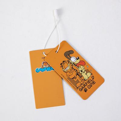 China Viable Custom Design Hang Tag Paper Label Folded Printed Tag With String Garment Seal For Apparel for sale