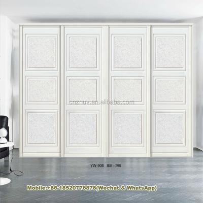 China Modern White PANEL 3D Color Design Bedroom Wardrobe Designs for sale