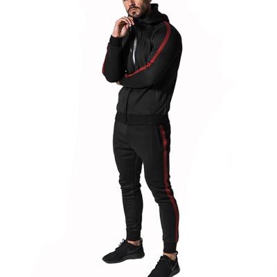 China High Quality Slim Fit Gym Anti-UV Tracksuits For Men Logo Mens Tracksuits Custom Made Simple Black for sale