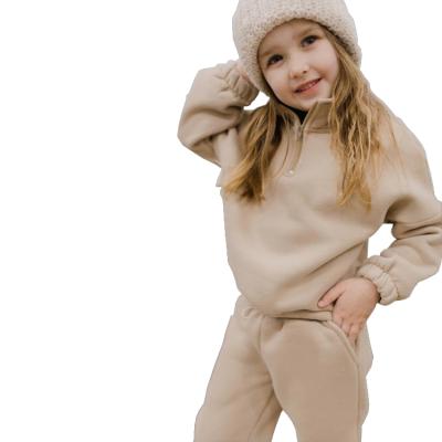 China Antibacterial High Quality Custom Made Adult Kids Tracksuits Cotton Plain Tracksuit Kids Winter Little Girl Sweat Suits for sale