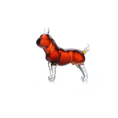 China Dog Shape Glass Whiskey Bottle 1000ml Animal Shaped Glass Bottle Dog Shaped Glass Decanter for sale