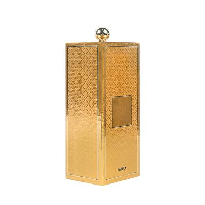 China Recyclable Custom UV Texture Essential Oil Cardboard Liquid Balm Drawer Gold Box Eva Insert With Handle Packaging For Perfume for sale